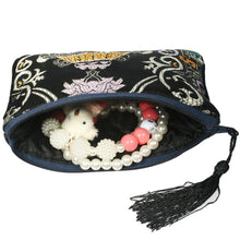 Load image into Gallery viewer, Silk Brocade Padded Tassel Zipper Jewelry Pouch Bag Set of 2 Pouches Pasal 
