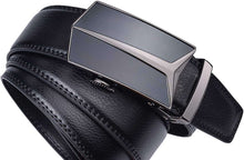 Load image into Gallery viewer, Mens Adjustable Leather Ratchet Belt Automatic Buckle Black - handmade items, shopping , gifts, souvenir