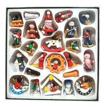 Load image into Gallery viewer, Set of 24pcs Christmas Wooden Ornaments Handmade Novelty Decorations Pasal 