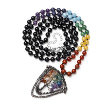 Load image into Gallery viewer, 7 Chakra Mala Prayer Bead Meditation Necklace Healing Crystal Necklaces &amp; Pendants Pasal 