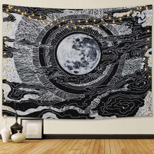 Load image into Gallery viewer, Tapestry Wall Hanging Moon and Stars Mandala Tarot Design - handmade items, shopping , gifts, souvenir