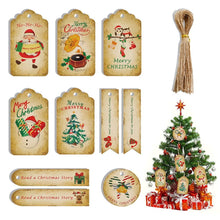 Load image into Gallery viewer, Christmas Gift Tags Brown Xmas Tags with String Kraft Paper Pasal 