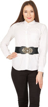 Load image into Gallery viewer, Black Butterfly 3 Inch Wide Waspie Elastic Belt Pasal 