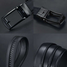 Load image into Gallery viewer, Leather Ratchet Belts for Men Black Buckle Fastening Gifts for Him - handmade items, shopping , gifts, souvenir