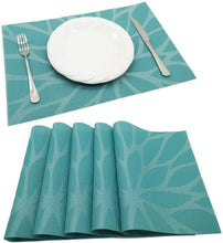 Load image into Gallery viewer, Placemats and Coaster Sets Teal Set of 6 Place Mats Pasal 