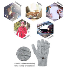 Load image into Gallery viewer, Womens Gloves Fingerless Mittens Winter Warm Gloves Heat Weaver Cable Knit Half-Finger Gloves for Ladies and Girls - handmade items, shopping , gifts, souvenir