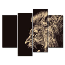 Load image into Gallery viewer, Lion Wall Art Decor Animal Canvas Painting 4 Panle Posters &amp; Prints Pasal 