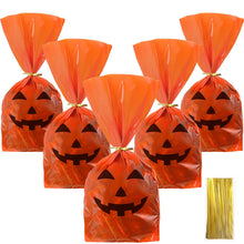 Load image into Gallery viewer, MIAHART 100 Counts Spider Patterned Halloween Cone Cellophane Bags Gift Bags Pasal 