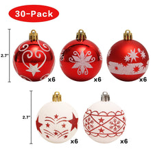 Load image into Gallery viewer, Shatterproof Red White Christmas Tree Balls for Decoration Baubles Pasal 
