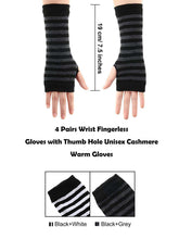 Load image into Gallery viewer, 4 Pairs Wrist Fingerless Gloves with Thumb Hole Unisex Cashmere Warm Gloves - handmade items, shopping , gifts, souvenir
