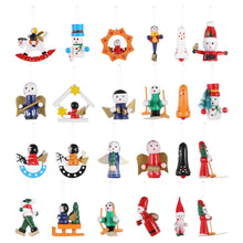 Load image into Gallery viewer, Set of 24pcs Christmas Wooden Ornaments Handmade Novelty Decorations Pasal 