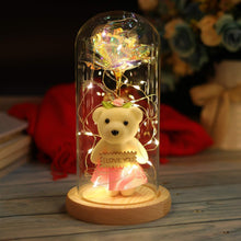 Load image into Gallery viewer, Gold Foil Rose and Led Light in Glass Gift Pasal 
