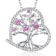 Load image into Gallery viewer, Tree of Life Necklace White Pearl Ruby Necklace Pasal D. June Pearl Pink Tourmaline 