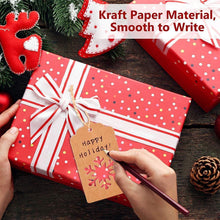Load image into Gallery viewer, 100 Pieces Paper Gift Tags Kraft Hang Labels Christmas Tree Labels, Index Dividers &amp; Stamps Pasal 