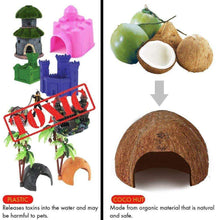 Load image into Gallery viewer, Coco Hut for Aquatic Pets Made of Raw Coconut Smooth Edges Comfortable - handmade items, shopping , gifts, souvenir