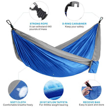 Load image into Gallery viewer, Travel Camping Hammock Double Camping Hammocks Waterproof Portable and Lightweight for Backpacking Hiking Travel Outdoor Hammocks &amp; Loungers Pasal 