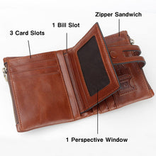 Load image into Gallery viewer, Men Leather Wallet RFID Blocking Mens Bag Credit Card Holder Wallets Pasal 