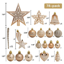 Load image into Gallery viewer, Christmas Tree Decoration Set of 78pcs Christmas Baubles Hanging Ball Ornaments Baubles Pasal 
