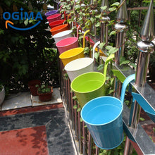 Load image into Gallery viewer, Metal Iron Flower Pot Vase Hanging Balcony Garden Hanging Planters &amp; Baskets Pasal 