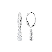 Load image into Gallery viewer, Drop Pierced Earrings with Sparkling Clear Earrings Pasal 