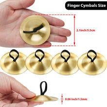 Load image into Gallery viewer, 6 Pieces Finger Cymbals Belly Dancing Finger Gold Bell Pasal 