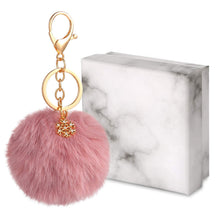 Load image into Gallery viewer, Keychain Fluffy Balls with Snowflake Pendant Keyring Pasal 
