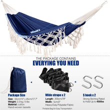 Load image into Gallery viewer, Cotton Hammock with Tassels Portable Compact Outdoor Hammock Hammocks Pasal 
