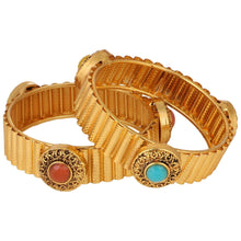Load image into Gallery viewer, Traditional Ethnic Gold Plated Faux Ruby Emerald Bracelets Bracelets Pasal 