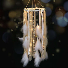 Load image into Gallery viewer, Dream Catcher with White Feather Large Lace LED Fairy Lights by 2AA Battery Powered Baby Kids Bedroom Decoration - handmade items, shopping , gifts, souvenir