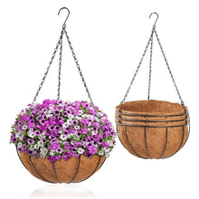 Load image into Gallery viewer, 4PCS Metal Hanging Planter Basket with Coco Coir Liner Hanging Planters &amp; Baskets Pasal 