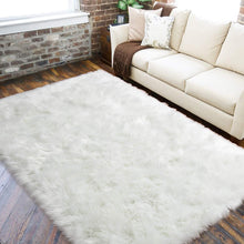 Load image into Gallery viewer, White Fluffy Faux Fur Carpet for Living Room Area Rugs Pasal 