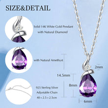 Load image into Gallery viewer, 14 Carat Solid White Gold Pear Necklace Necklaces Pasal 