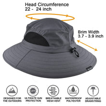 Load image into Gallery viewer, Wide Brim Sun Hat Summer UV Protection Beach Hat Bucket Hats Pasal 