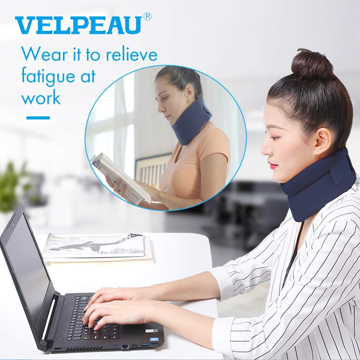 VELPEAU Neck Support Brace - Soft Foam Cervical Collar (Comfort, L