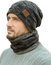 Load image into Gallery viewer, Mens Winter Beanie Hat Scarf Set Skullies &amp; Beanies Pasal 
