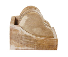 Load image into Gallery viewer, Set of 6 Shabby Wooden Heart Shaped Coasters Coasters Pasal 