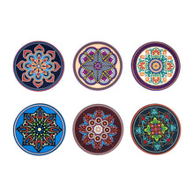 Load image into Gallery viewer, Silicone Drink Coasters Set of 6 Round Rubber Coasters Pasal 