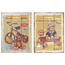 Load image into Gallery viewer, The Pure Blue Pair Antique Vintage Style Prints on Wooden Backing Posters &amp; Prints Pasal 