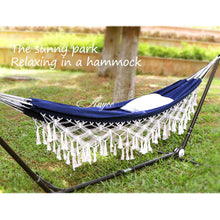 Load image into Gallery viewer, Cotton Hammock with Tassels Portable Compact Outdoor Hammock Hammocks Pasal 