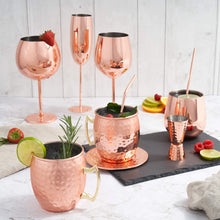 Load image into Gallery viewer, 4 Elegant Copper Rose Gold Steel Wine Glasses 540ml Wine Glasses Pasal 