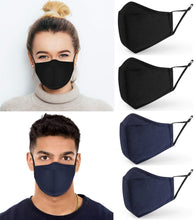 Load image into Gallery viewer, 4 Pack Cotton Face Masks Washable and Reusable Cloth Face Masks Pasal 