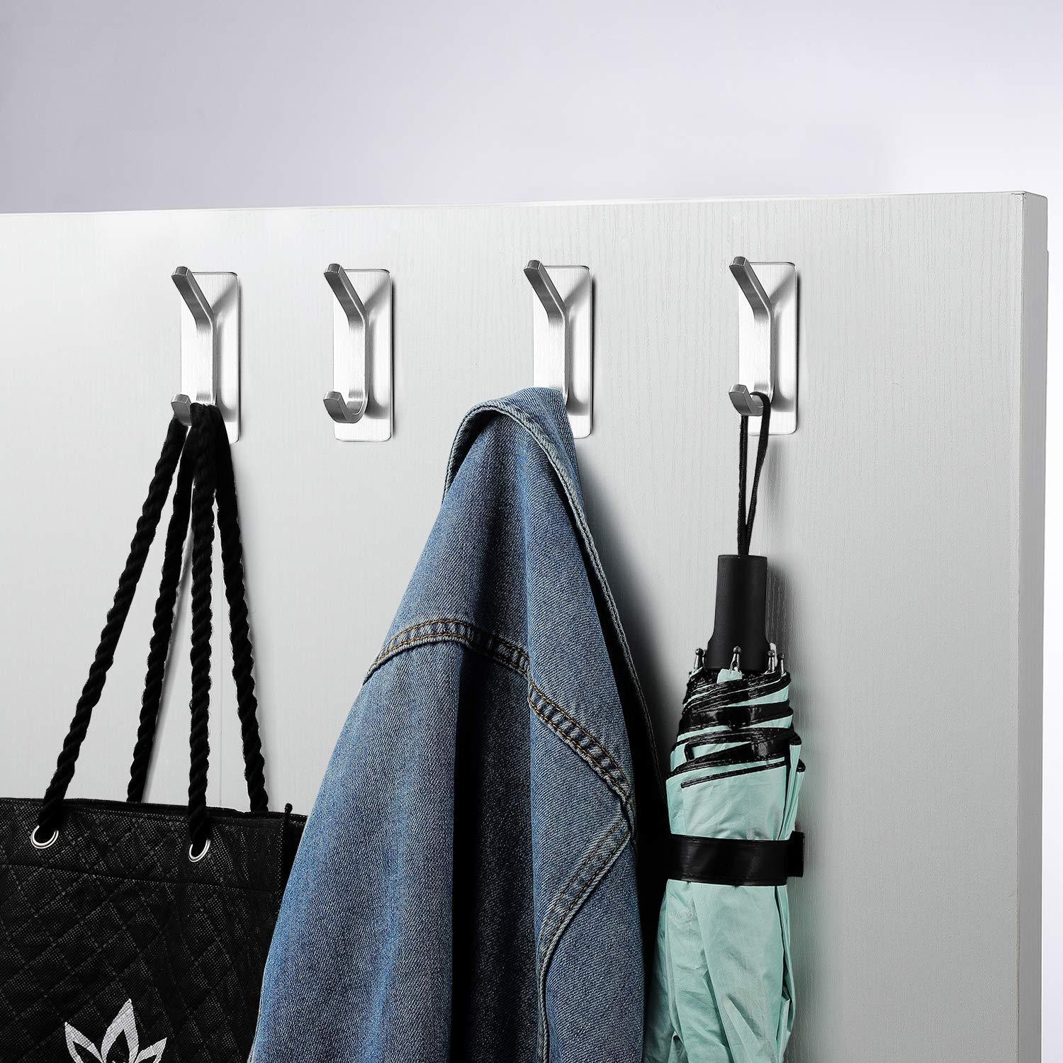 Hooks 4 Packs Towel Hook Stainless Steel Coat Hook for Bathroom Kitche –  Pasal