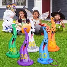 Load image into Gallery viewer, Halloween Ring Toss Game Set 5pcs Inflatable Witch Hats Halloween Pasal 