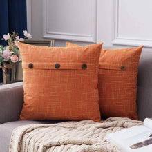Load image into Gallery viewer, Bedroom Decorative Pillowcase Pack of 2 Orange Cushion Covers Pasal Orange 18&quot;x18&quot; 
