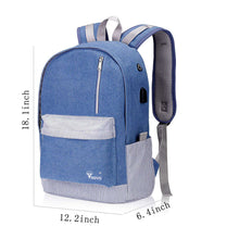 Load image into Gallery viewer, School Rucksack Laptop Backpack with USB Charging &amp; Headphone Port - handmade items, shopping , gifts, souvenir