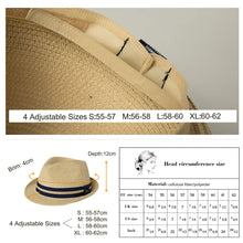 Load image into Gallery viewer, Mens Womens Sun Hat Straw Panama Hat Summer Fedoras &amp; Trilby Hats Pasal 