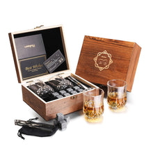 Load image into Gallery viewer, Whiskey Stones &amp; Glasses Gift Set 2 Whiskey Glasses in Premium Wooden Box Barware Sets Pasal 
