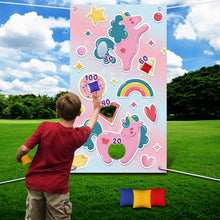 Load image into Gallery viewer, Superhero Toss Games Banner with 3 Bean Bags Toss Games Pasal 