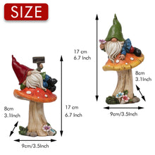 Load image into Gallery viewer, Garden Gnome on Mushroom Ornaments Outdoor 2Pcs Statues Pasal 