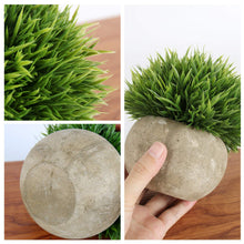 Load image into Gallery viewer, Artificial Plant Round Grass Set of 3 With Grey Pot Artificial Plants Pasal 